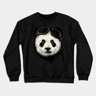 Thug Panda With Swim Goggles animal art Crewneck Sweatshirt